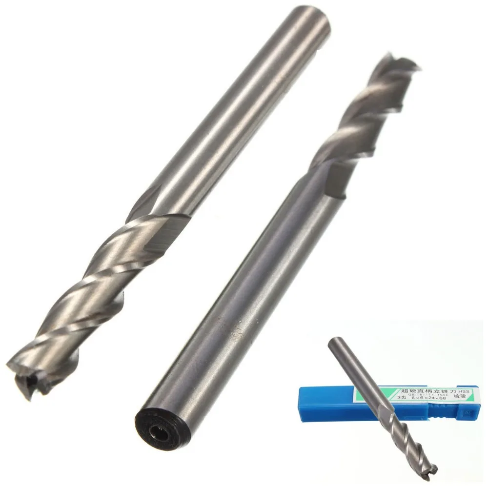 

1Pc Extra Long 6mm 3 Flute HSS & Aluminium End Mill Cutter CNC Bit Extended