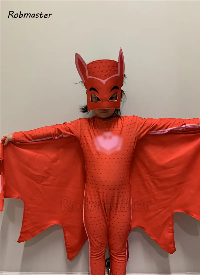 Boys Girls Cartoon Hero Catboy Gekko Cosplay Masks Tail Costume Owlette Cloak Outfits Birthday Party for