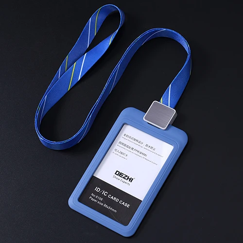 v blue stripe set Подлинная DEZHI пластиковая этикетка с названием торговой марки Визитница ID бейдж талреп держатель - Цвет: v blue stripe set
