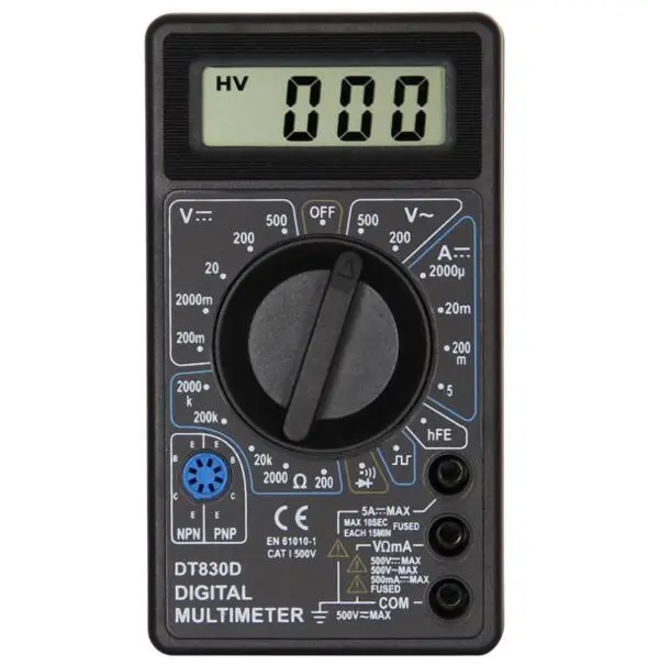 

10pcs/lot AC/DC Voltage Ampere Meter tester BUZZER DT830D Digital Multimeter Voltmeter Ammeter with test probe