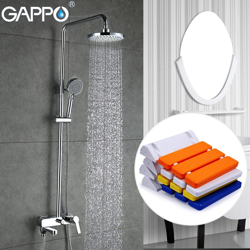 GAPPO Shower Faucets rainfall shower set tub faucet Bath bench Wall Mounted Shower Seats Sanitary Ware Suite GAPPO Shower Faucets rainfall shower set tub faucet Bath bench Wall Mounted Shower Seats Sanitary Ware Suite