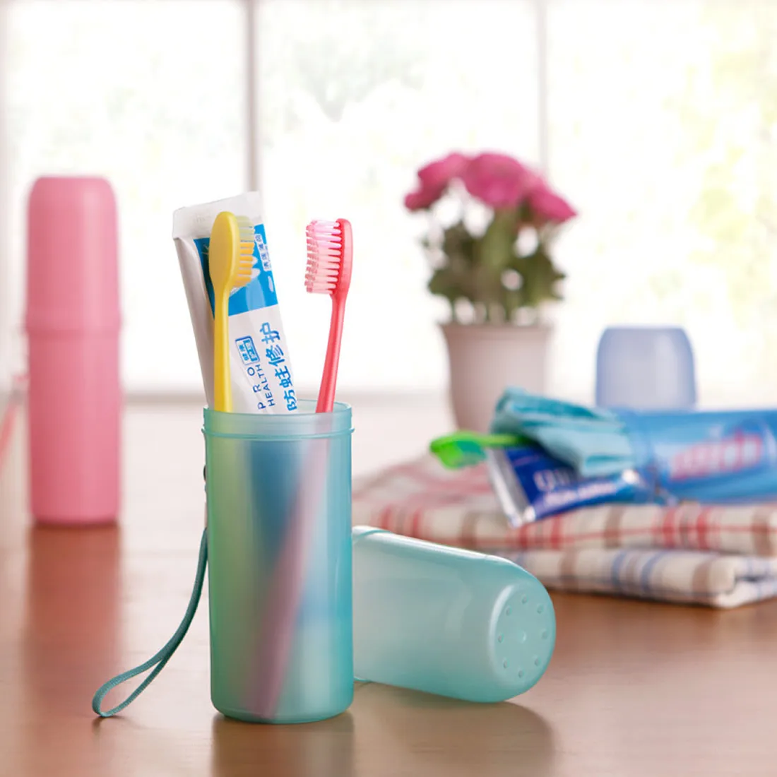 

Portable Toothbrush Holder Toothpaste Tower Plastic Tooth Storage Case Cover Cup Bath Travel Outdoor Personal Clean Tools