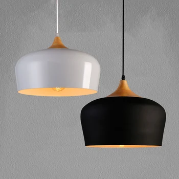 Modern lamps pendant lights Wood and aluminum lamp diameter 30cm restaurant bar coffee dining room LED hanging light fixture vintage indoor lighting pendant light wood aluminum lamp restaurant bar coffee dining room led hanging decoration light fixture