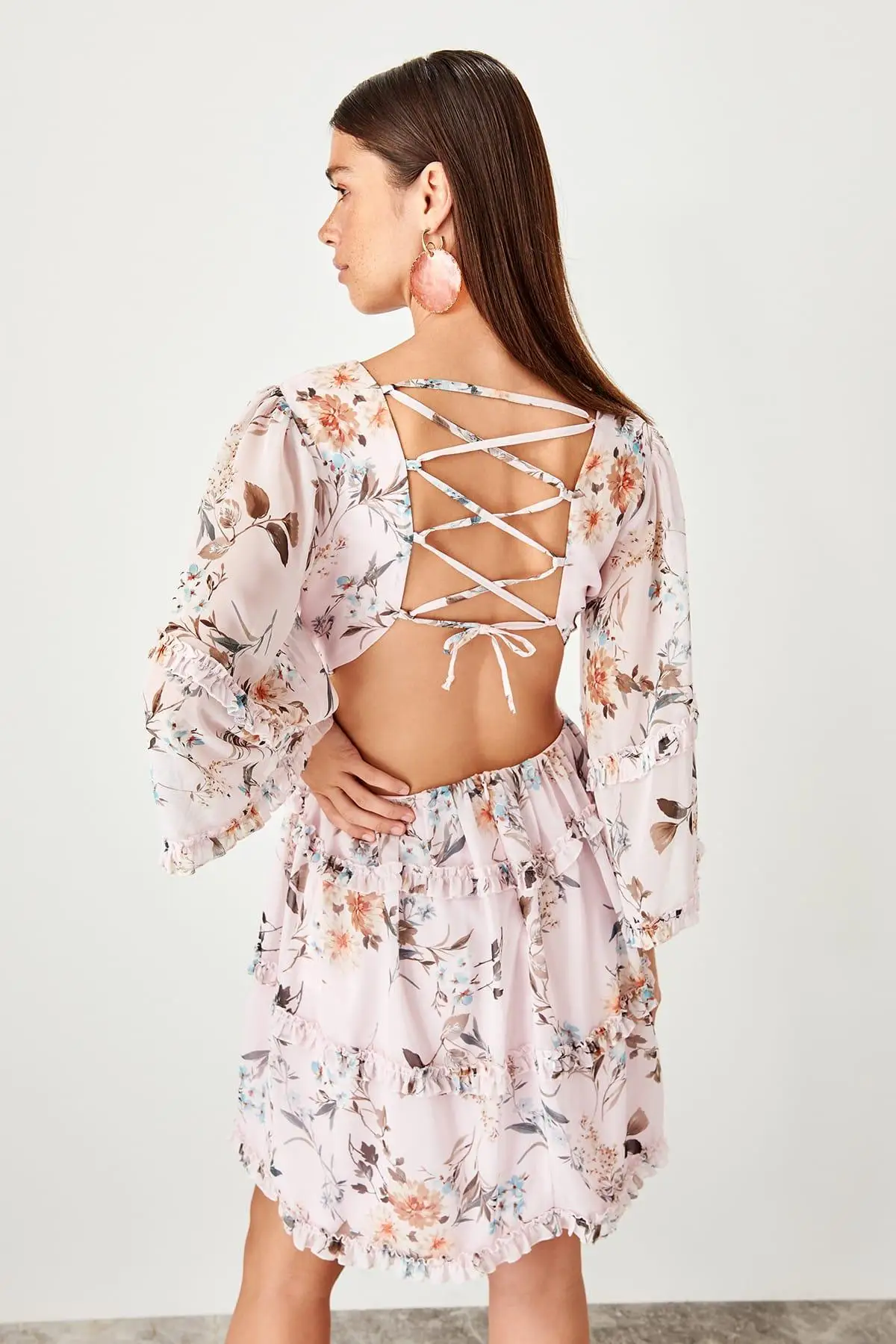 Trendyol платье с рисунком пудры TPRSS19UT0204|Платья| |
