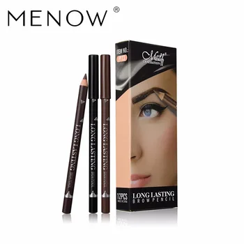 

MENOW Brand Make up Eyebrow Pencil 12 pcs /set Eyebrow Pencil Lasting Waterproof Lock Color Whole sale Cosmetics P113