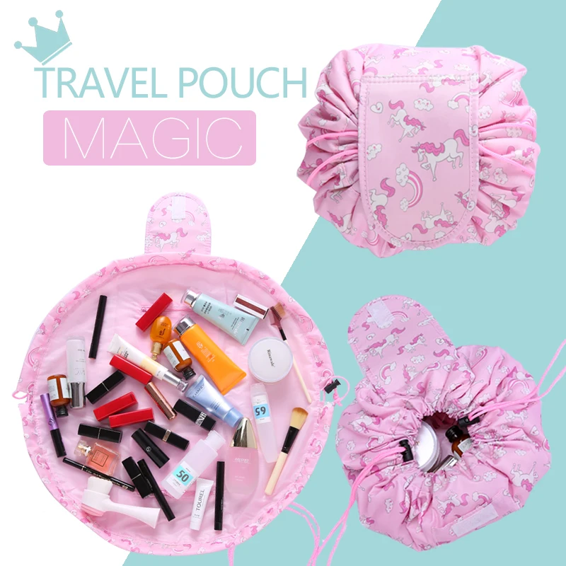 

2018 New Drawstring Travel Toiletry Bag Makeup Bag Cosmetic Bag Make Up Travel Organizer Drawstring Pouch Horse Unicorn Bag