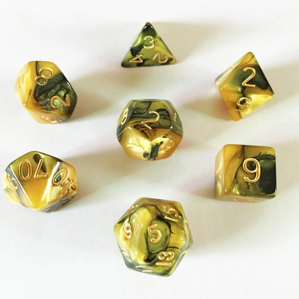 New Acrylic Digital DND Dice Dungeons & Dragons RPG Game Dice D&D Gold