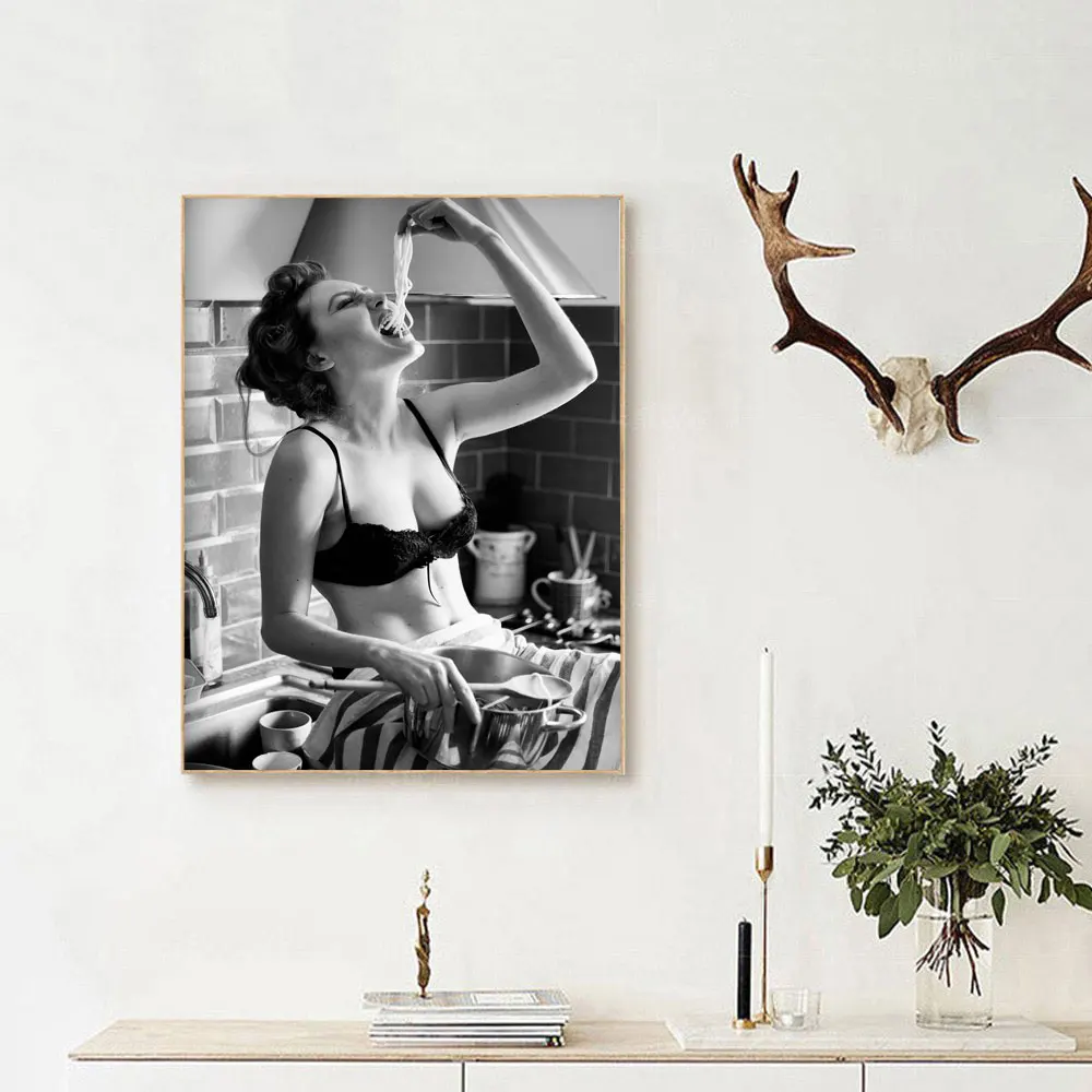 Итальянская Паста художественные настенные картины для кухни комнаты скандинавские женщины фотография паста жизнь Волшебные принты и декоративные постеры