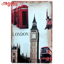 [Mike86] Лондон металлические знаки стены искусства для украшения комнаты магазин кафе-бар старинные железные картины A-172 заказ смешивания 20*30 см