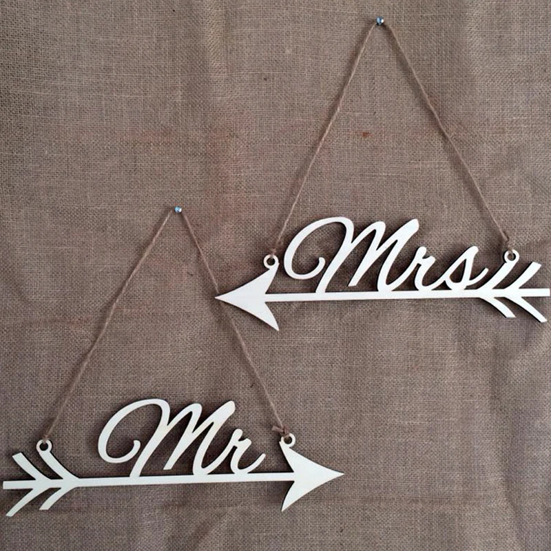 

Sign Decorations Favors Wood Signage Birthday 1Pair Photography Prop Rustic Wedding Party Supplies DIY Creative Beautiful