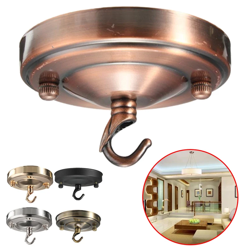 Us 2 96 20 Off Retro Vintage Ceiling Hook Circular Plate Holder Chandelier Lamp Light Decor In Lamp Bases From Lights Lighting On Aliexpress