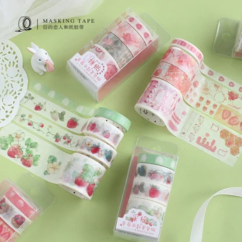 

Strawberry 4Pcs\Cute Creative Fun Retro and Paper Tape Album Diary Calendar Scrapbook Student Stationery Office Supplies
