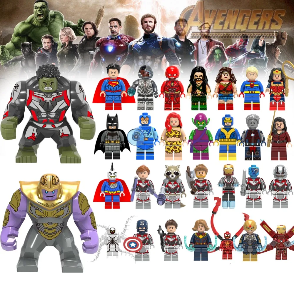 

Legoed Batman super heros set avengers end game 4 building blocks model brinquedos enlighten Mini captain marvel brick Figures