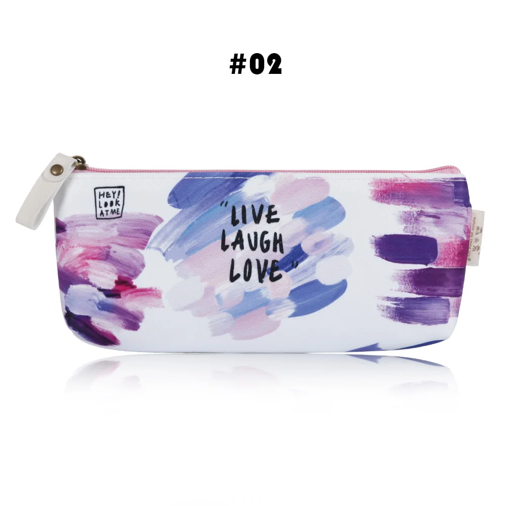 

1PC Colorful Creative Brush Doodle Pencil Cases Kawaii Canvas School Supplies Stationery Pencil Bag For School Girl Gift
