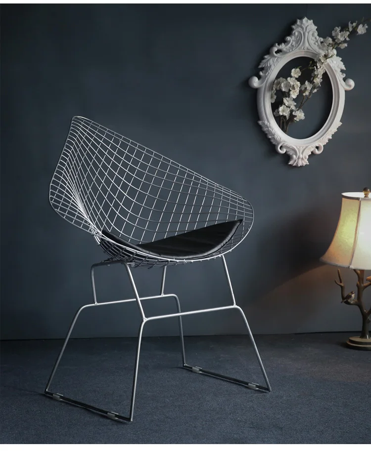 Пустой железный стул с проволокой креативная индивидуальность обеденный стул Скандинавский современный минималистичный универсальное кресло дизайнерский стул золотой