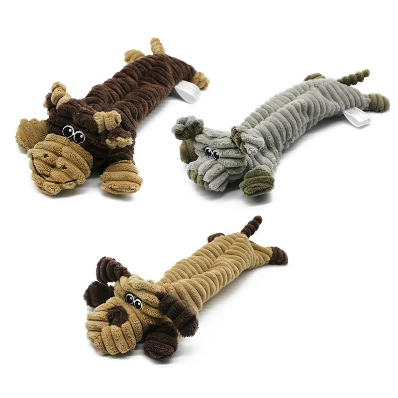 

Squeaking Animals Pet Toy Dog Pressure Releasing Squeaky Chew Toy Soft Bite Resistant No Stuffing Plush Toy For Dogs