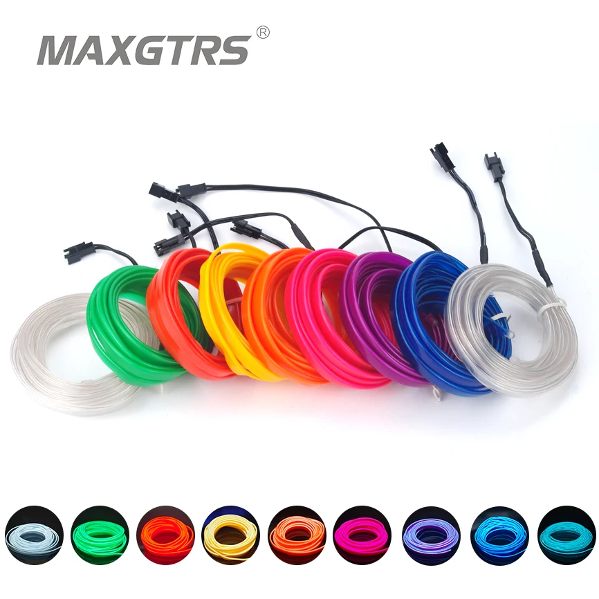 

1Meter LED Flexible Neon Light Glow EL Wire Car Moto Decorative Lights 10 Colors 12V Atmosphere Strips For Opel Renault Peugeot