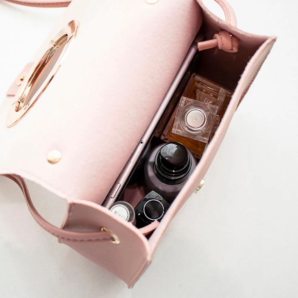 Simple Flap Shoulder PU Leather Bags Women Girls Pure Color Mini Messenger Chest Bag Cross body Handbags Bolsa Feminina #T10