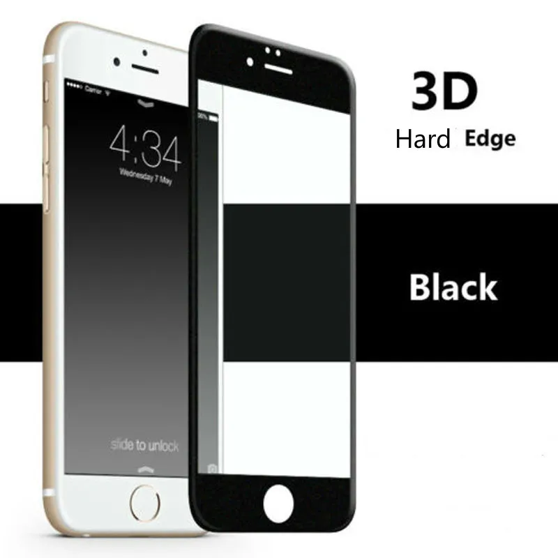Полноэкранное защитное стекло с твердыми краями для сотового телефона iPhone 7 8