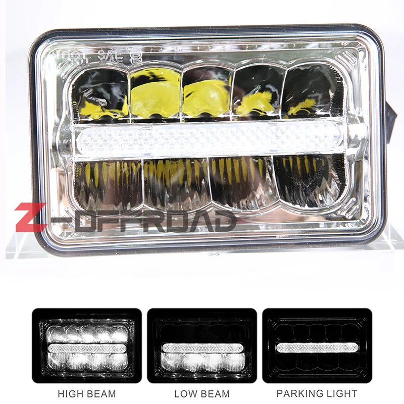 

4X6 inch Square LED truck Headlight bulb Replacement LED offroad driving lighting with DRL for Ford,Chevy Camaro Iroc-z,Truck