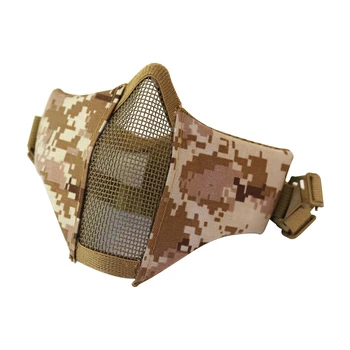 

Metal Steel Net Mesh Mask Hot Airsoft Mask Half Lower Face Hunting Cycling Tactical Protective CS Halloween Party Half Face Mask