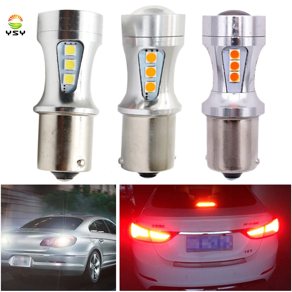 

4x P21W led Bulb 1156 Car LED Turn Signal White BA15S S25 18 led 3030 Chips 6000K Red Yellow Brake Lights Reverse Lamp DRL