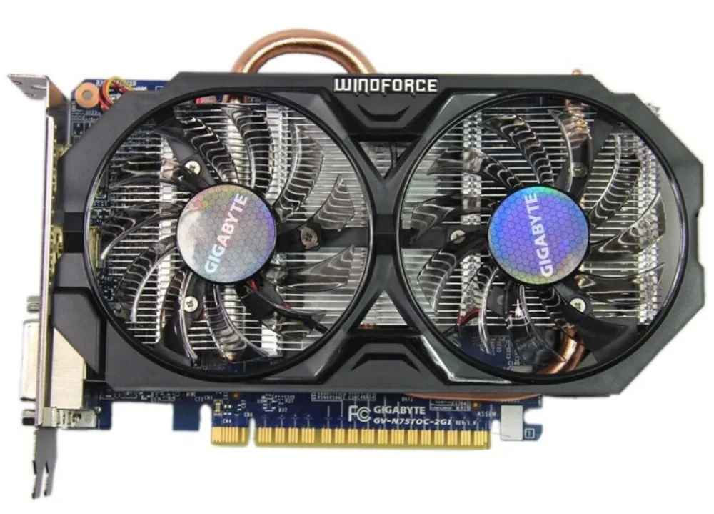 Видеокарта GIGABYTE оригинальная Видеокарта GTX 750 Ti 2 Гб 128 бит GDDR5 для nVIDIA Geforce GTX 750Ti Hdmi Dvi используется VGA GTX750ti