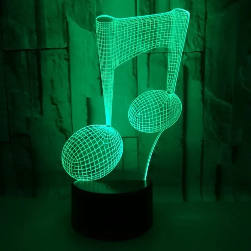 Цветной сенсорный 3d лампа Иллюзия светодиодный ночник USB настольная лампа для детей подарок прикроватная Спальня музыкальная нота