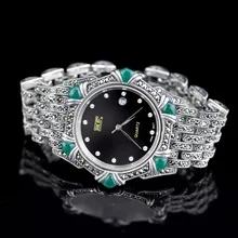 Hot Sale Women Classic Thai Silver Bracelet Watch S925 Silver Bracelet Watch Silver Jade Bracelet Watches