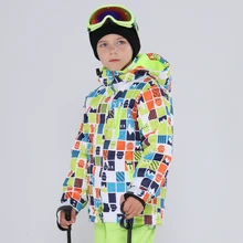 Зимняя куртка; Новинка; Брендовая детская одежда высокого качества; ветрозащитная Водонепроницаемая теплая зимняя куртка для мальчиков; яркая Лыжная и Сноубордическая куртка