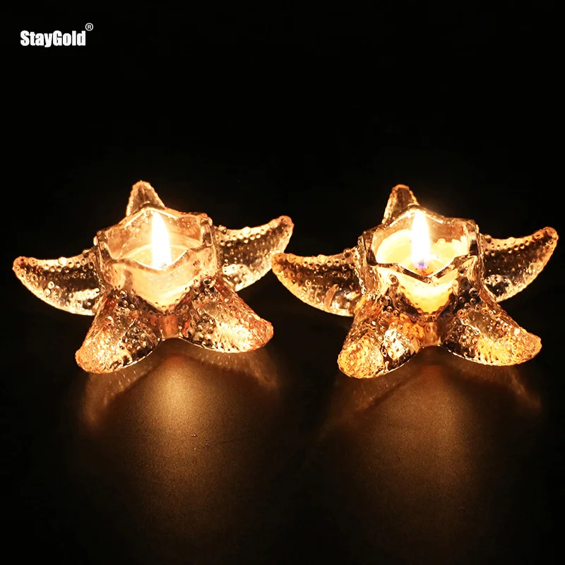 Staygold стеклянный подсвечник морская звезда подсвечники для отеля бара домашний