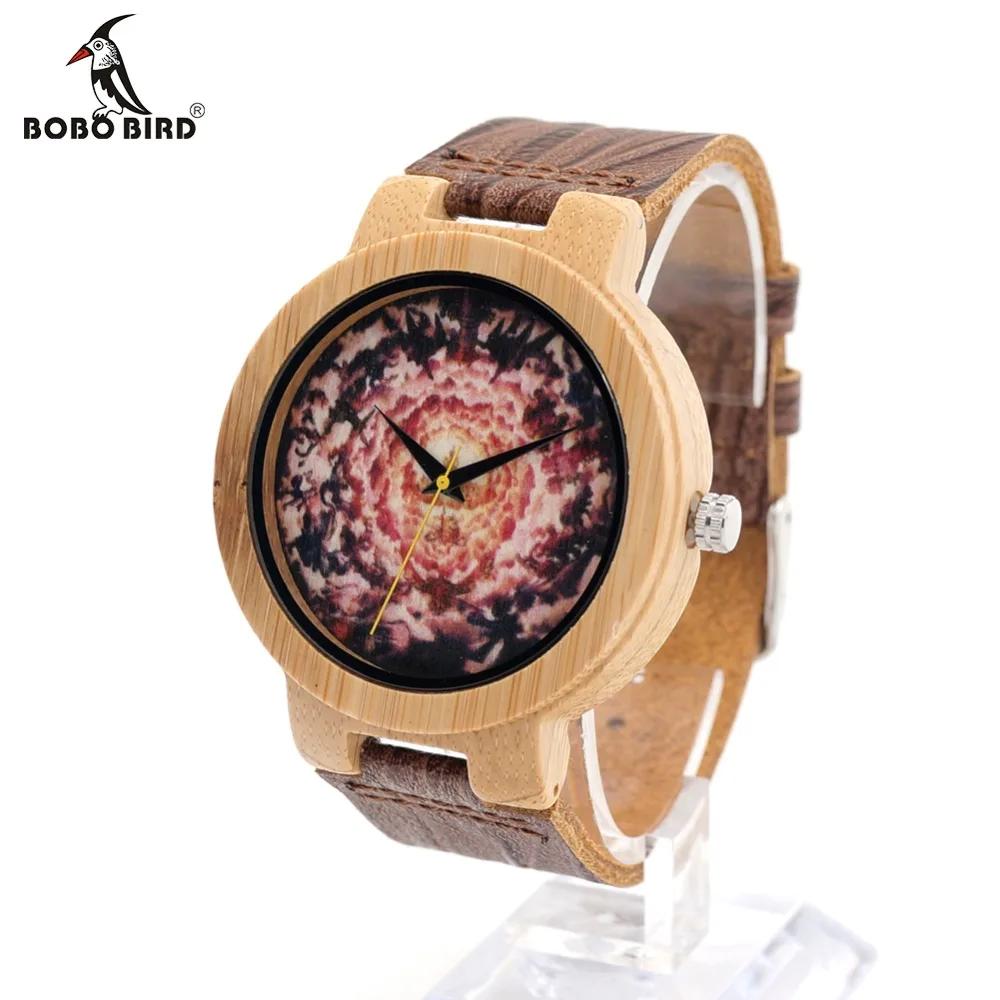BOBO BIRD Men s Design Brand Luxury Wooden Bamboo Watches With Real Leather Quartz Watch in