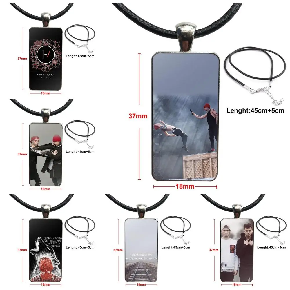 Music Band Twenty One 21 Pilots Glass Pendant Necklace Handmade Half Rectangle For Women Gifts Boy | Украшения и аксессуары