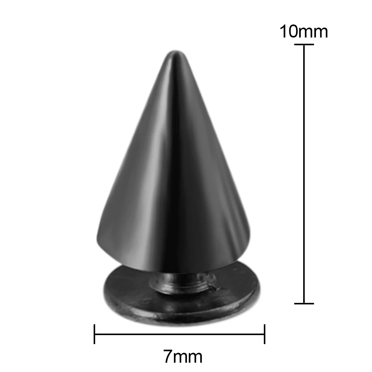100pcs/lot Alloy Spikes Cone Studs Rivet Bullet Spikes Cone Screw Studs for Clothes Leathercraft Punk Rock 7x10mm