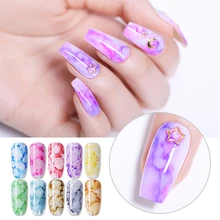 NICOLE DIARY 6 мл Лак для ногтей акварельные мраморные чернила для ногтей эффект цветения DIY дизайн фиолетовый синий цвет лак для ногтей