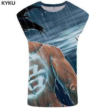 

KYKU Dragon Ball Z Tank Top Men Goku Vest Ftness Mens Clothing Black Singlet Stringer Bodybuilding Undershirt Sleeveless Shirt