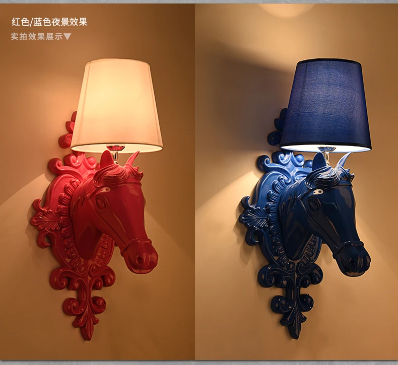 Европейский настенный светильник в виде лошадиной головы, для гостиной, спальни, прохода, бара, современный минималистичный креативный прикроватный настенный светильник