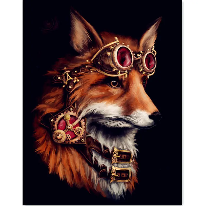 5d diy diamond painting fox icon animal full square mosaic handicraft 3d embroidery wall sticker | Дом и сад
