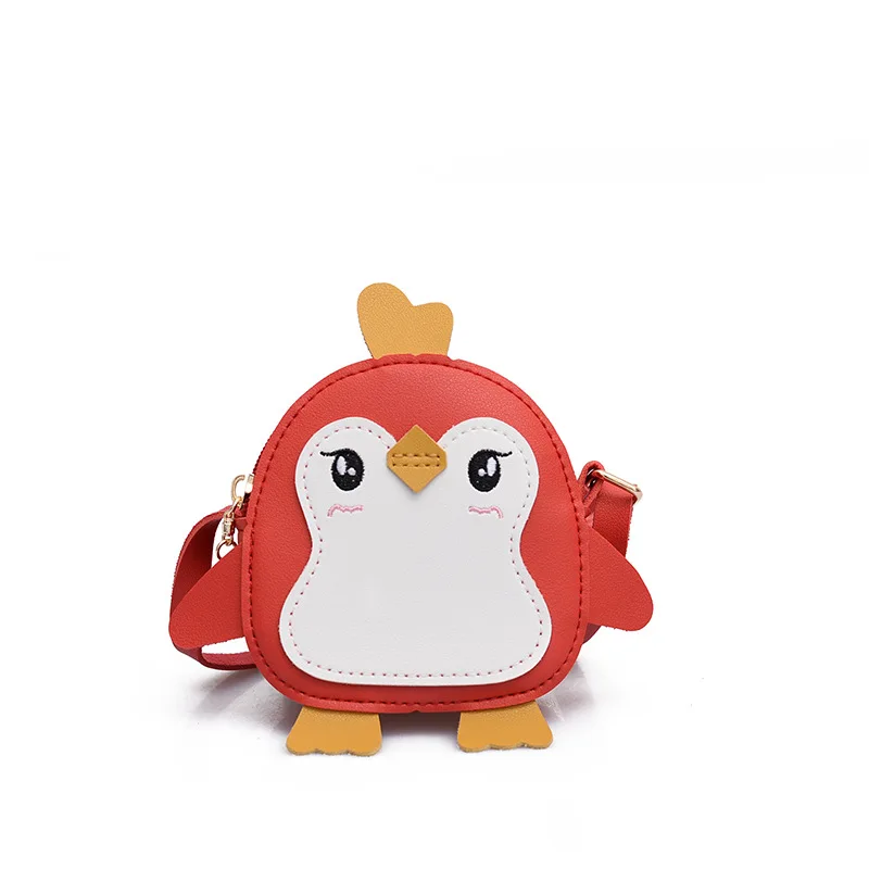  New 2019 Children Girls Messenger Bag Cartoon Penguin Cross Body Bags Handbag Kids Mini PU Leather  - 33005380230