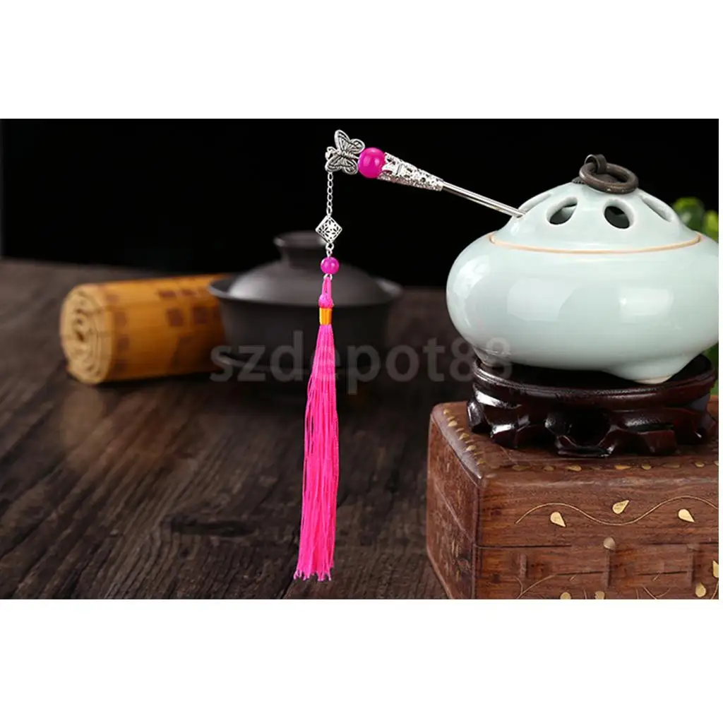 Handmade Chinese Girl Classic Butterfly Tassel Hairpin Headdress Hair Stick