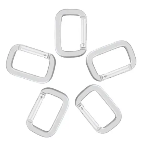 

5 X Snap Rectangle Keychain Silver Climbing Mountaineering Hiking