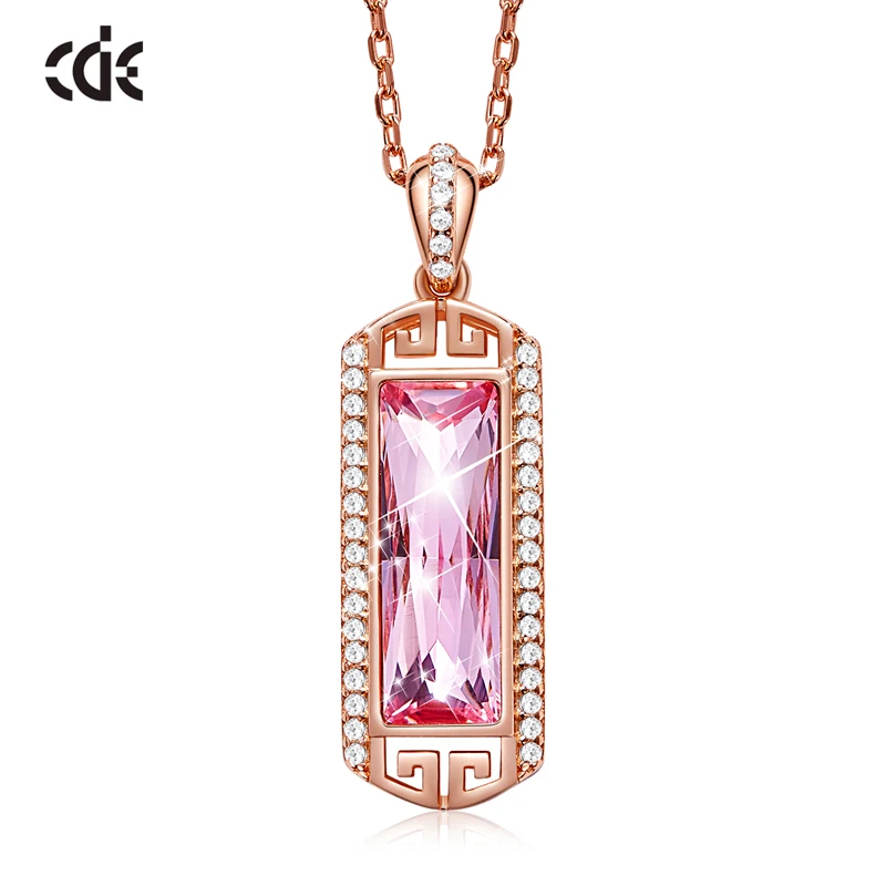 

CDE Luxury Embellished with crystals from Swarovski Women Jewelry 925 Sterling Silver Rose gold Necklace fine Jewelry Party gift