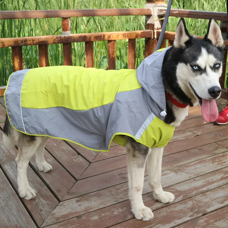 

Breathable Double-layer Pet Medium & Large Dog Raincoat Waterproof Sunscreen Polyester Outdoor Big Dog Rain Jacket Rain Clothes
