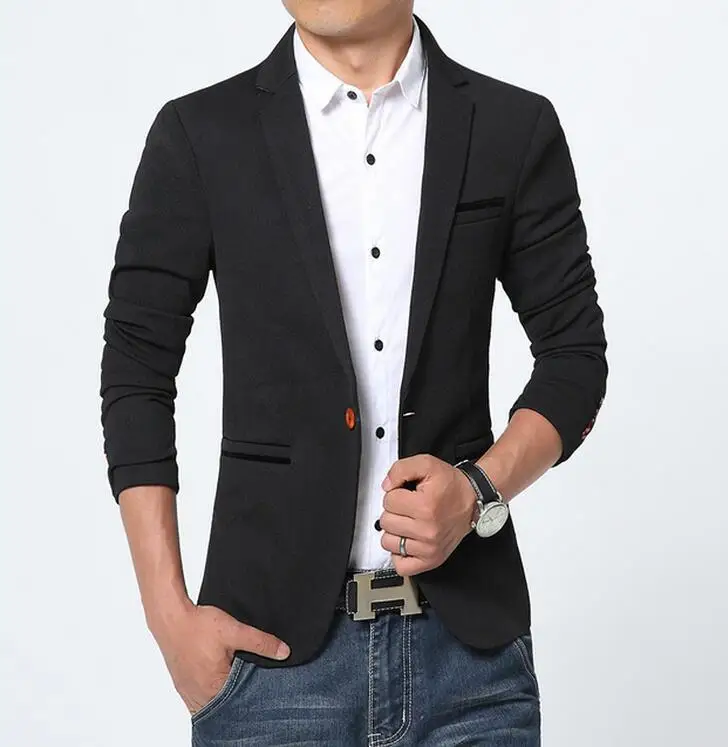 2018 New Arrival Luxury Men Blazer New Spring Fashion Brand High Quality Cotton Slim Fit Men Suit Terno Masculino Blazers Men