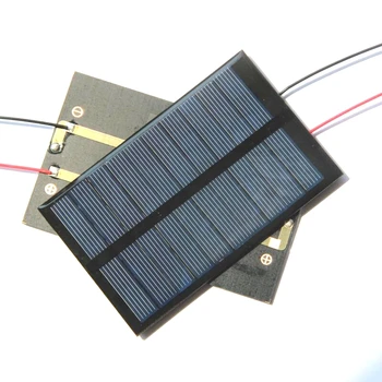 

BUHESHUI Polycrystalline Solar Cell Module+Wire 5V 1.2W Solar Panel System Charger For 3.7V Battery Study 110*69MM Epoxy 10PCS