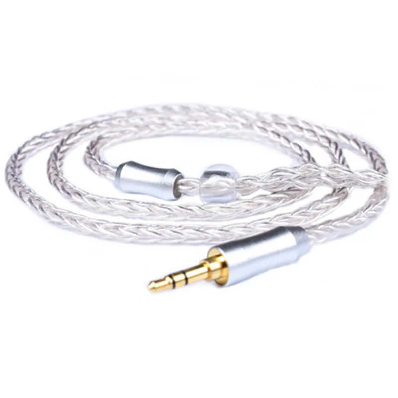 

8 core custom oxygen-free silver-plated copper upgrade cable 3.5/2.5/4.4MM fever headphone cable with MMCX/2Pin KING PRO T2 ZST