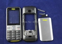 Grey 100% New Full Housing Cover Case With Logo+ Keyboards For Nokia C5 Free Shipping with tracking#
