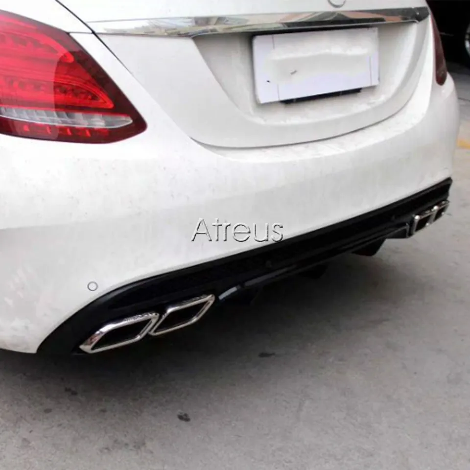 ZD 2 шт. для Mercedes BENZ W205 C63 2012 2013 AMG хром 304 нержавеющая сталь автомобиля выхлопная труба глушитель советы аксессуары