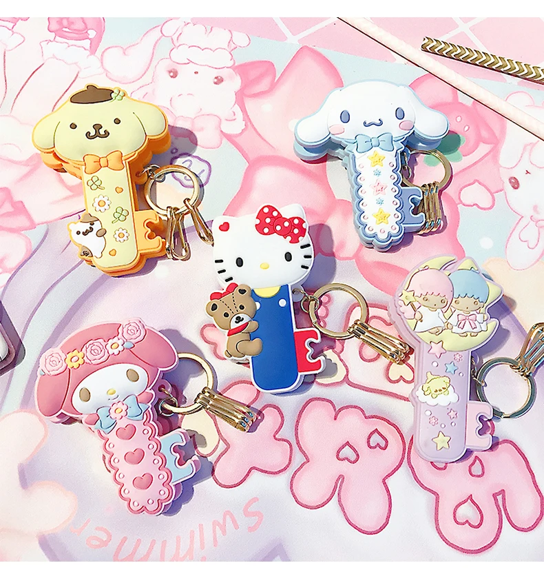 

5 Pcs Plastic Cartoon Twin Stars Melody Home Car Plastic Key Storage Case Holder