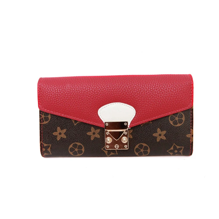 Wholesale Europe Famous Designer Vintage Printing Long Wallet Women Luxury Brand Money Bag Clutch Purse